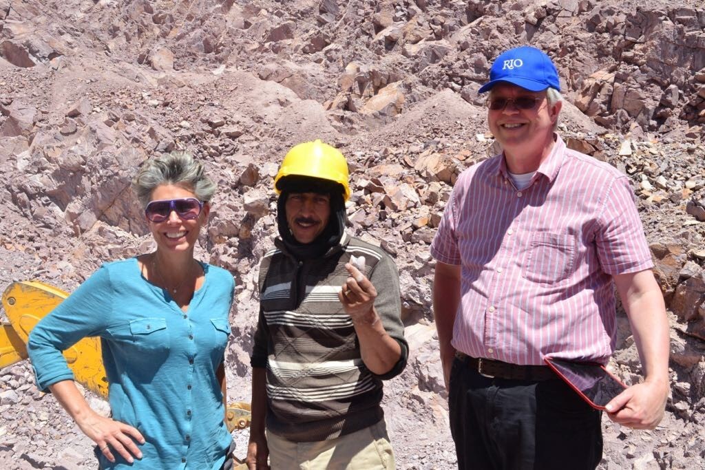 Kevin and Becky with one of the miners they met while exploring the site
