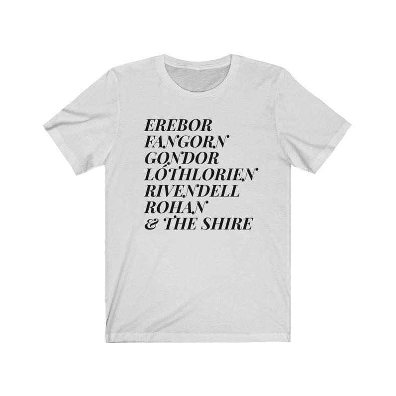 Lord of the Rings Locations shirt