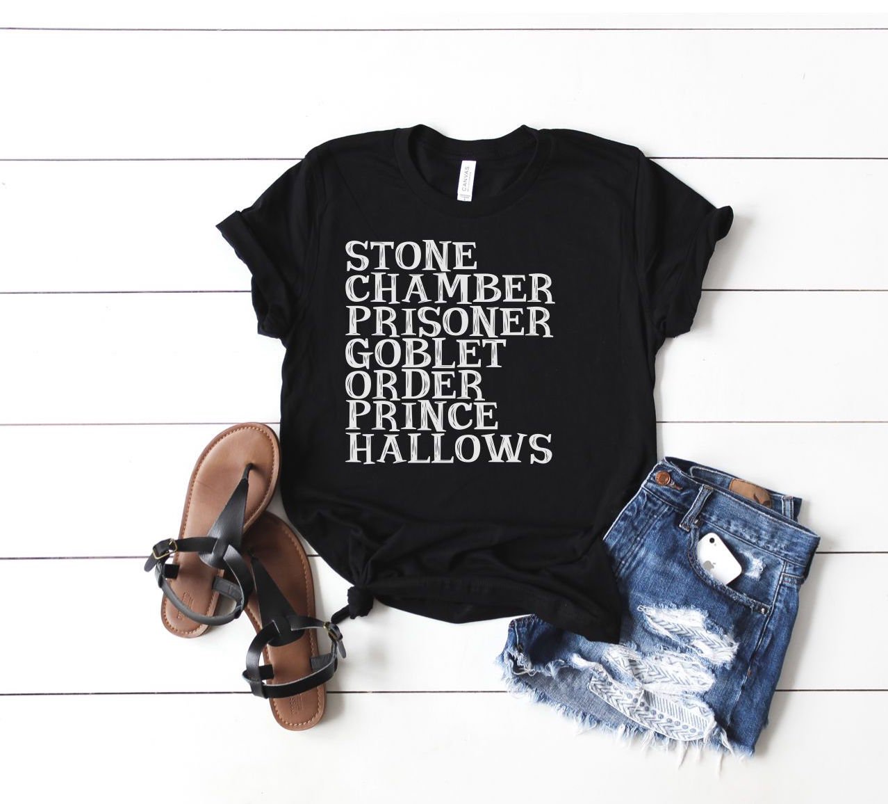 Harry Potter books list shirt