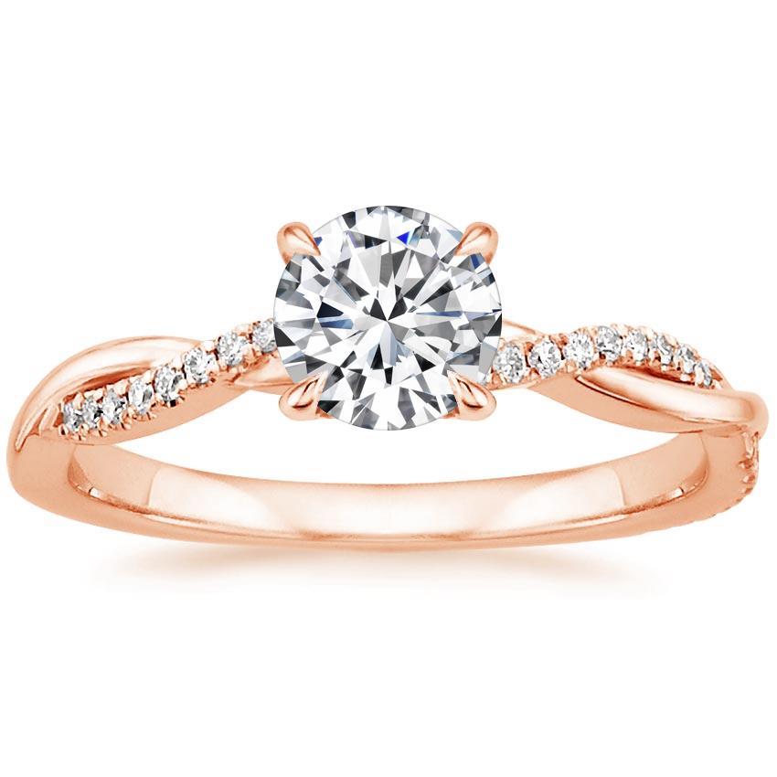 Rose Gold Petite Twisted Vine Engagement Ring