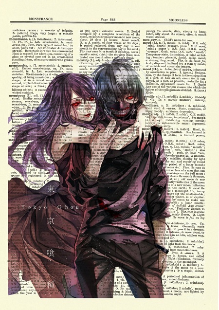 Tokyo Ghoul art featuring Rize and Kaneki