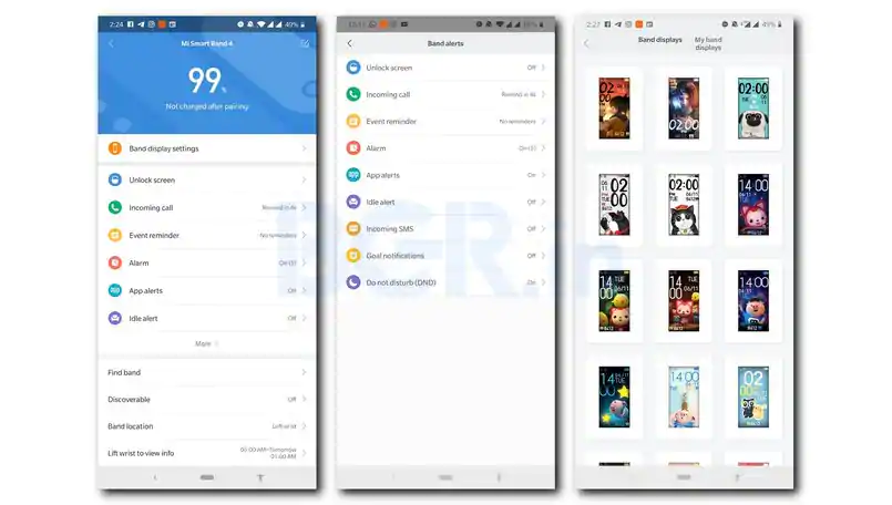 Xiaomi Mi Band 4 Mi Fit Settings
