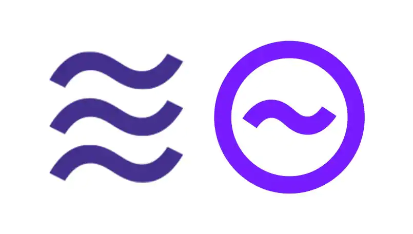 Facebook Libra (left) and Facebook Calibra (right) logos