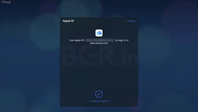 Apple iCloud Beta login Face ID Touch ID login success