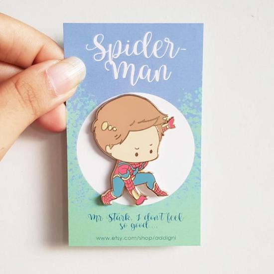 chibi spider-man enamel pins
