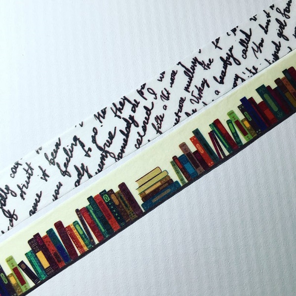 Bookworms Books and Script Washi Tape by DaisyGreyPretties