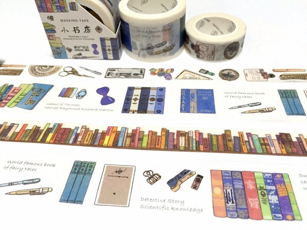 Books Stationary Wide Washi Masking Tape by TapesKingdom