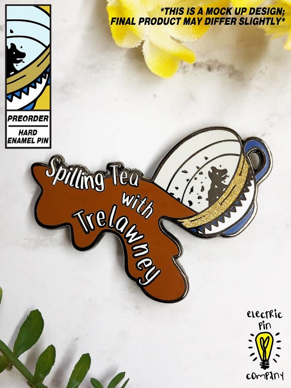 Spilling tea with Trelawney Grim teacup enamel pin