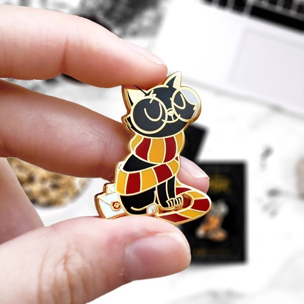 Jackson the cat as Harry Potter enamel pin