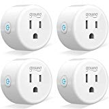 Wifi Smart Plug Gosund Mini Outlet Work with Alexa, Google Home, IFTTT, 2.4G Wifi Only, No Hub Required, ETL and FCC Listed (4 Pack) [Upgraded Version]