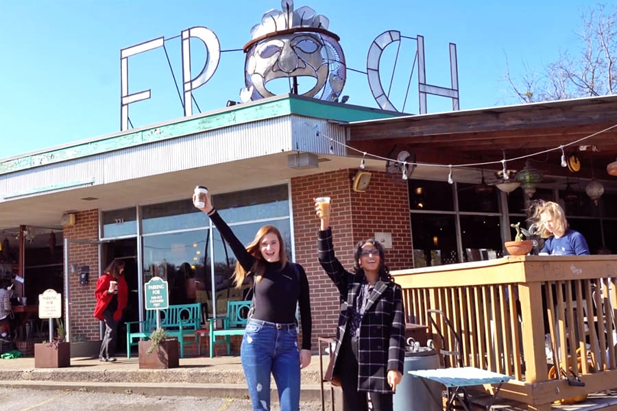 Protect America team members outside of Epoch Coffee Austin 