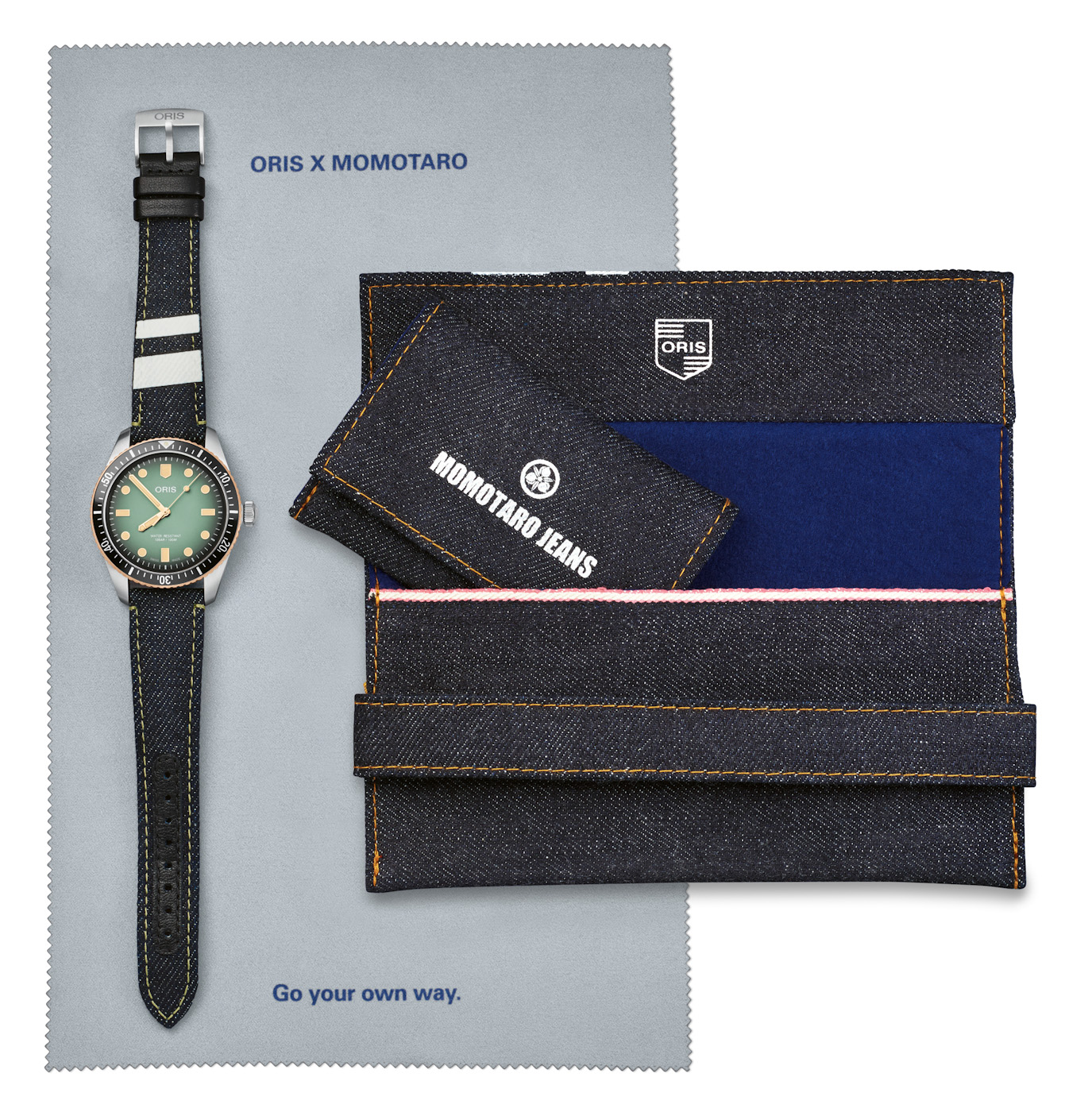 First Look: Oris X Momotaro Jeans Special-Edition Divers Sixty-Five Watch First Look First Look: Oris X Momotaro Jeans Special-Edition Divers Sixty-Five Watch First Look