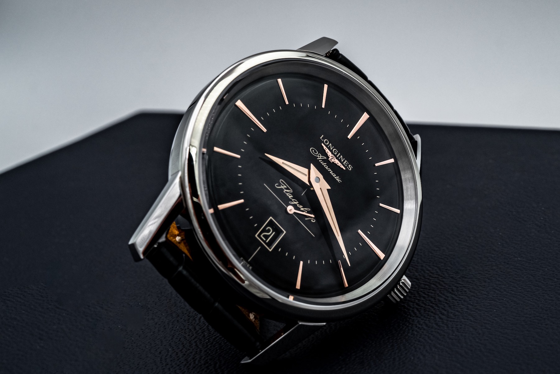 Hands-On Debut: Longines Flagship Heritage Watch In Black Dial Hands-On 