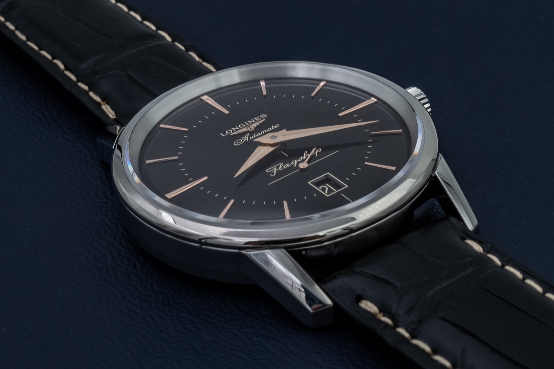 Hands-On Debut: Longines Flagship Heritage Watch In Black Dial Hands-On 