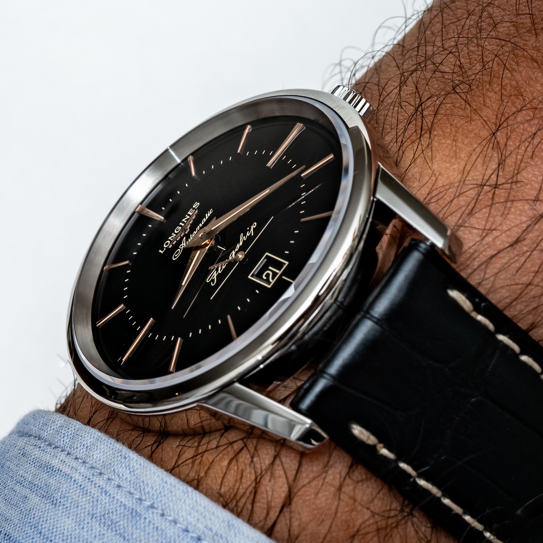 Hands-On Debut: Longines Flagship Heritage Watch In Black Dial Hands-On 